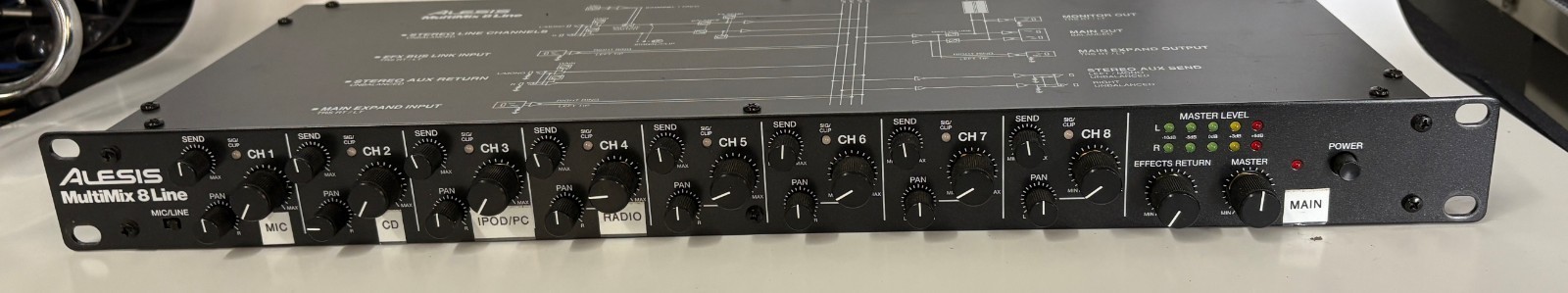Alesis MultiMix 8 Line Rack Mount With Effects ~ Good Lightly Used Condition