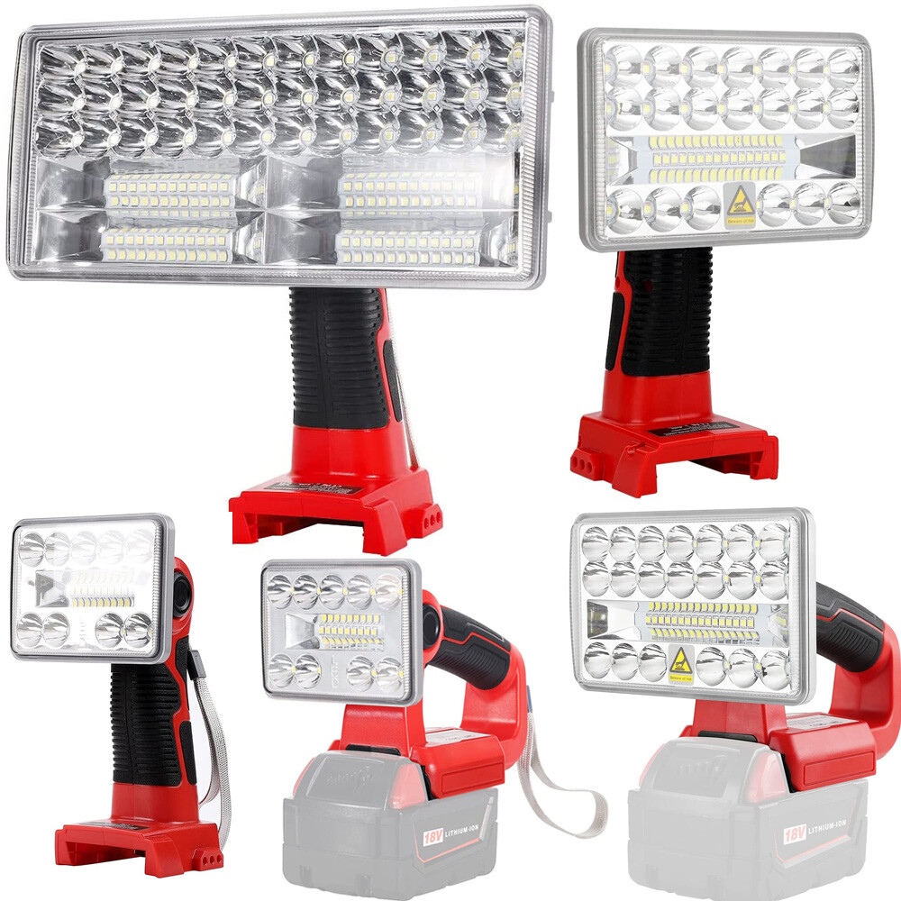 Super Bright Cordless LED Work Light Flashlight for Milwaukee 18V Li-Ion Battery
