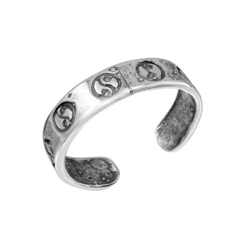 NWT 925 Multi Yin-Yang Design Adjustable Toe Ring or Finger Ring