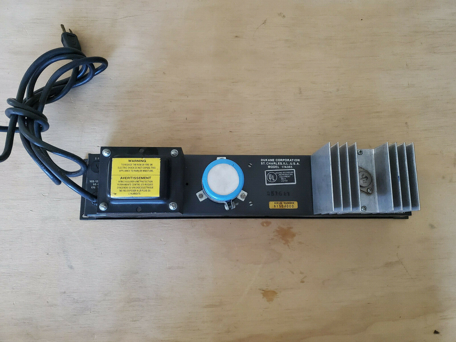 Dukane 17A365 Power Supply 288548 105/125 Volts 60 Hz 170 Watts