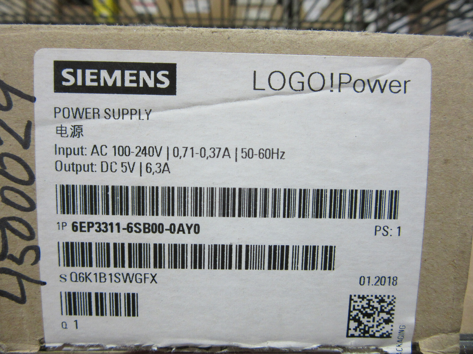 Siemens 6EP3311-6SB00-0AY0 Power Supply 100-240V to DC5V / 6.3A NEW!!! in Box