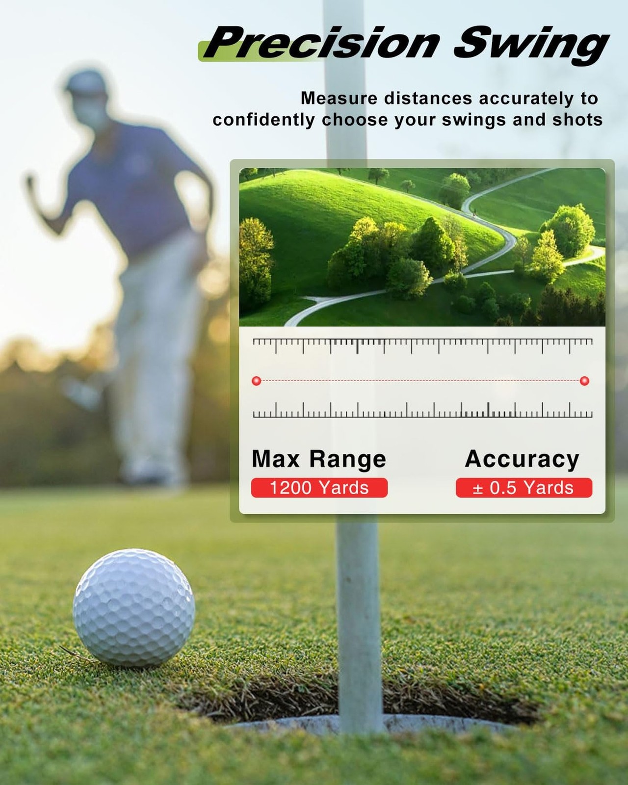 1200 Yards Range Finder Golf, 5X Magnification Golf Rangefinder with Slope, L...