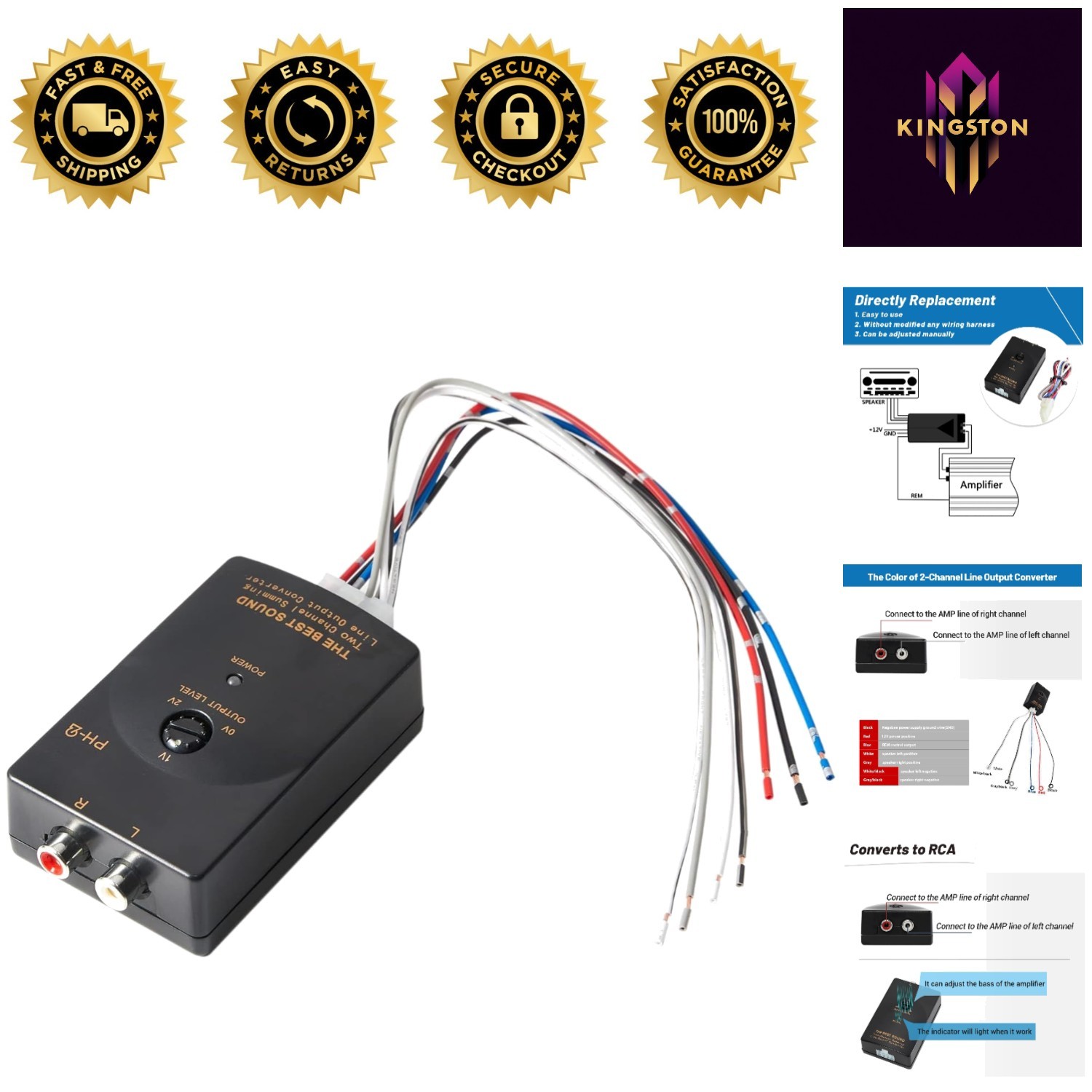 Easy Install RCA Converter for Subwoofer Connection in Factory Stereo Kits