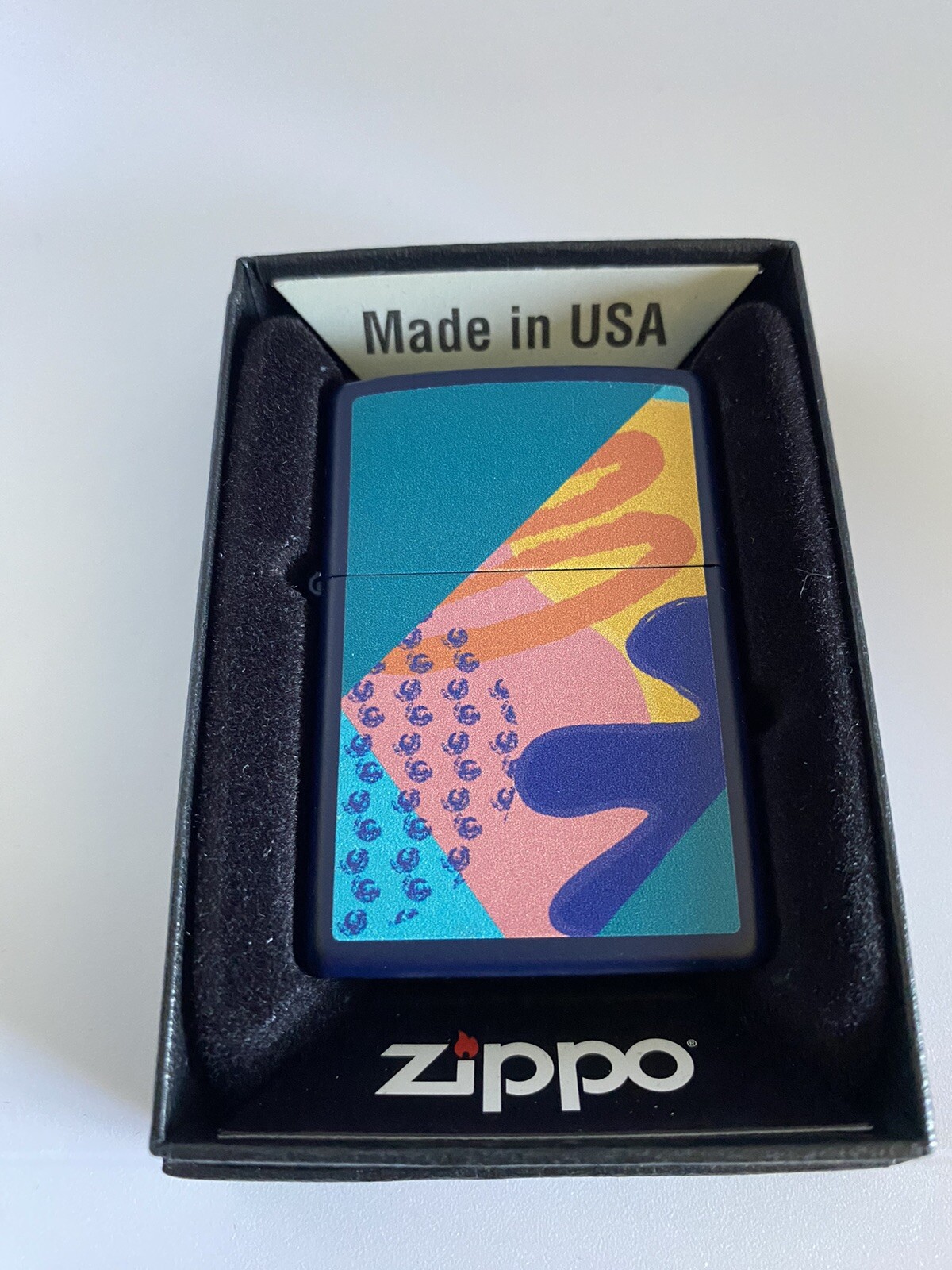 Zippo Colorful Design On A Navy Matte 2022 Lighter
