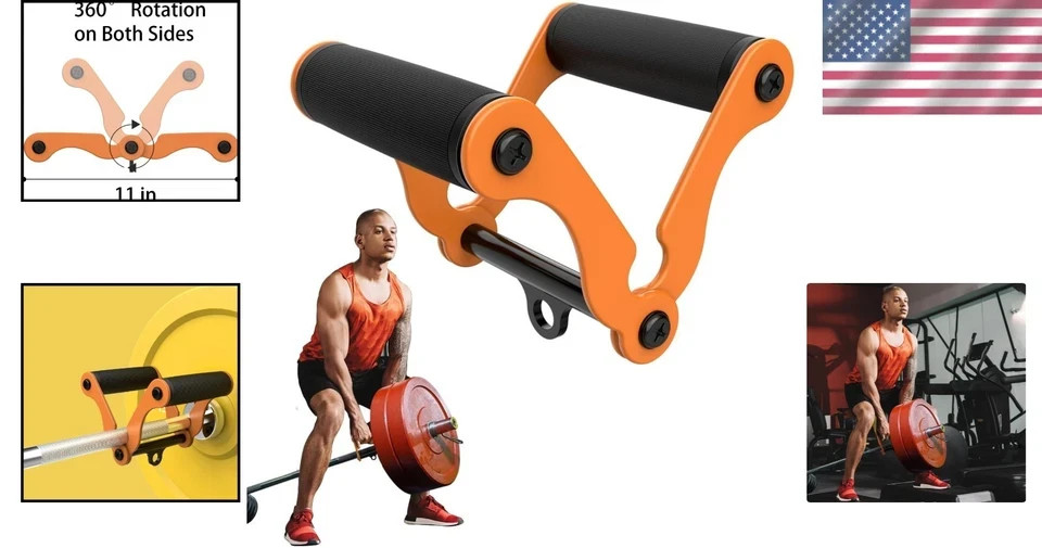 V Bar T-Bar Row Landmine Handle Attachment for Barbell Bars, Solid Mine Double