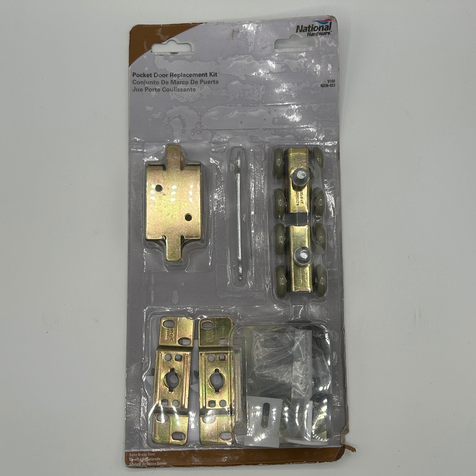 National Hardware V150 N236-023 Pocket Door Replacement Kit Satin Brass Tone NEW