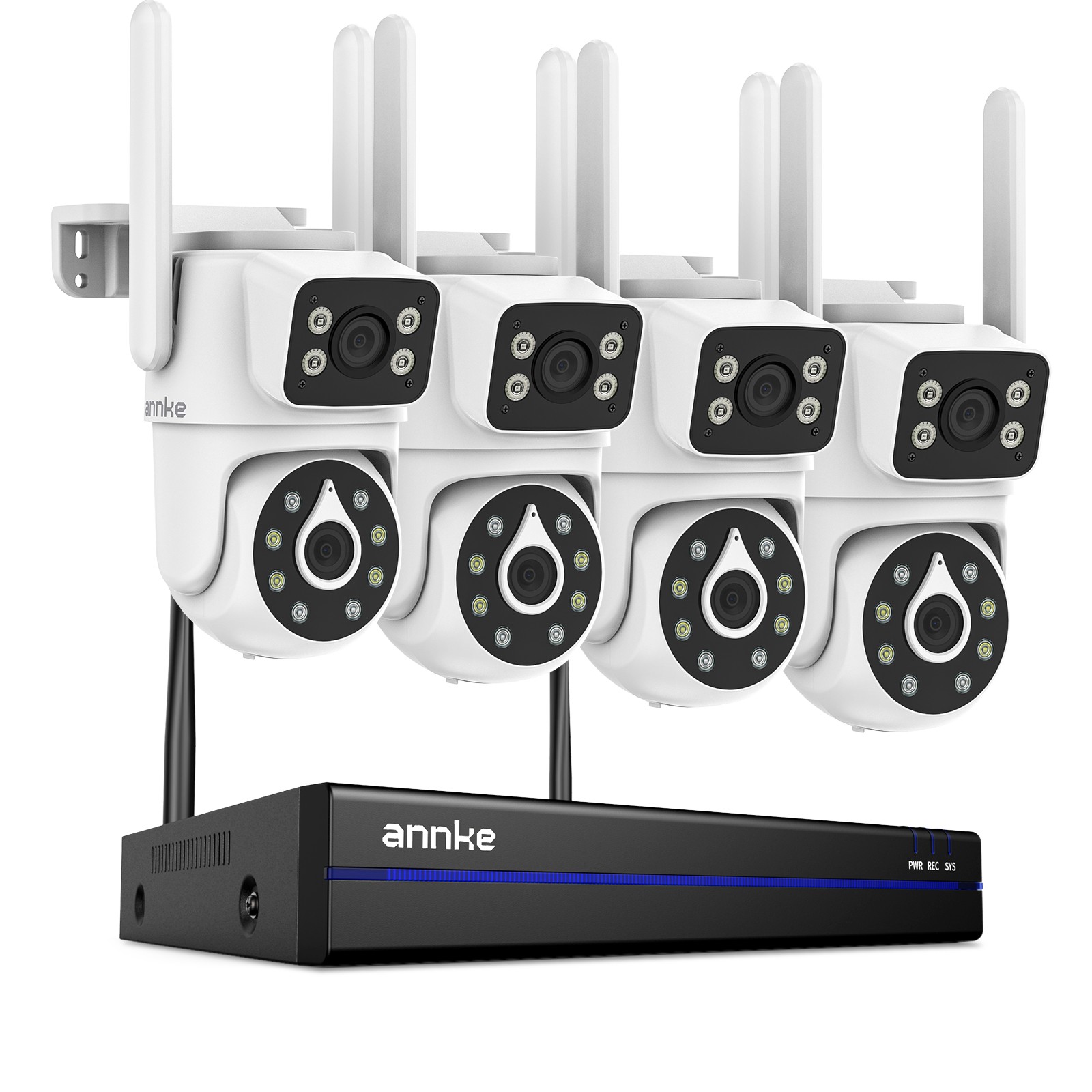 ANNKE 4MP Dual Lens WIFI PT Security Camera System Wireless Outdoor 2 Way Audio