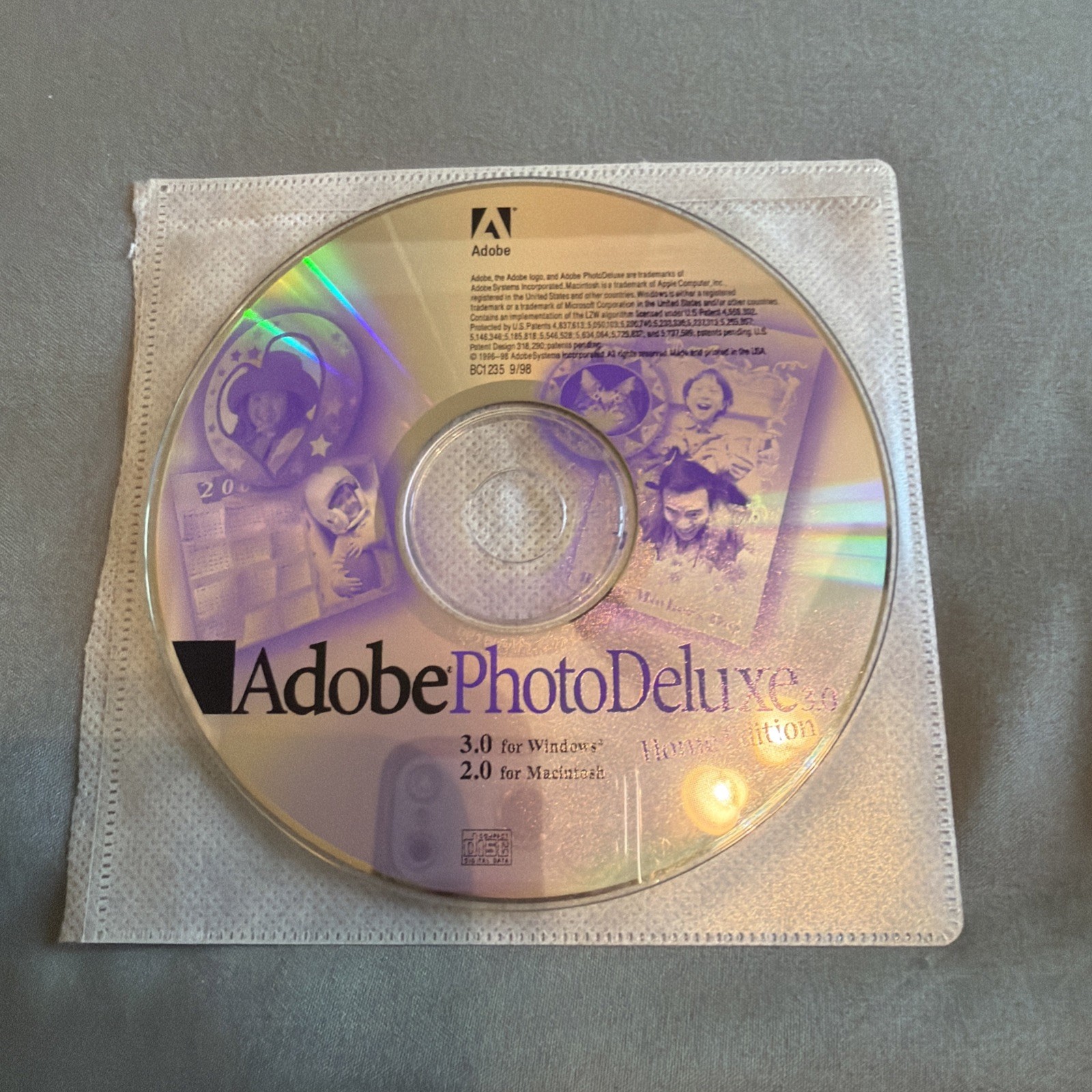 Adobe Photo Deluxe Home Edition 3.0 (Windows PC, 1998) DISC ONLY