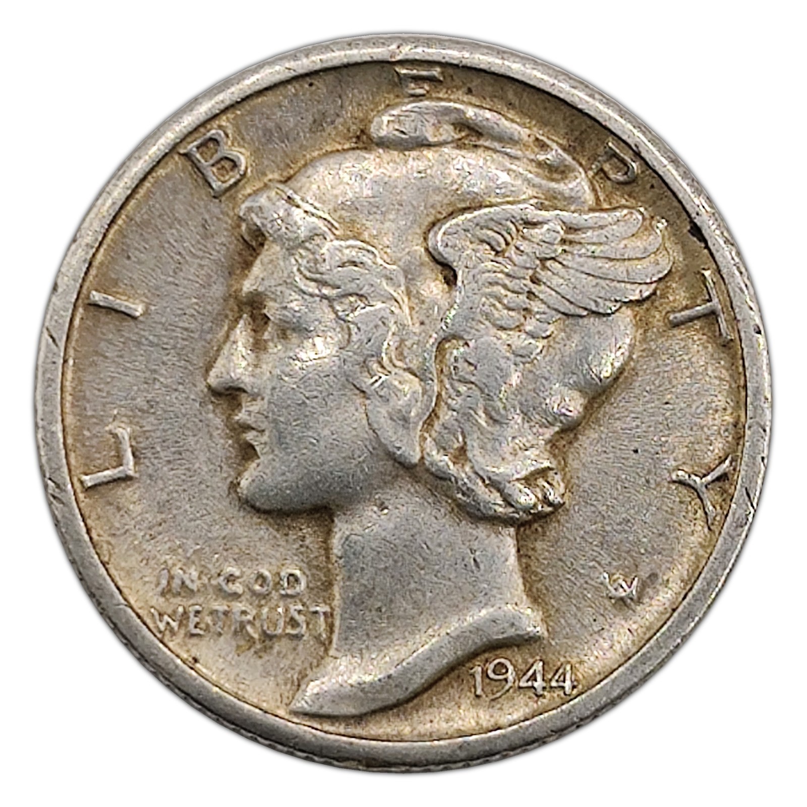 1944-D Mercury Dime VF Very Fine 90% Silver