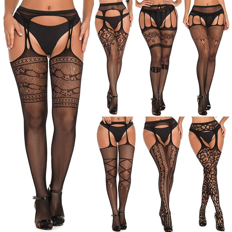 Women Sexy Fishnet Thigh-High Stockings Tights Suspender Pantyhose Hosiery ✔