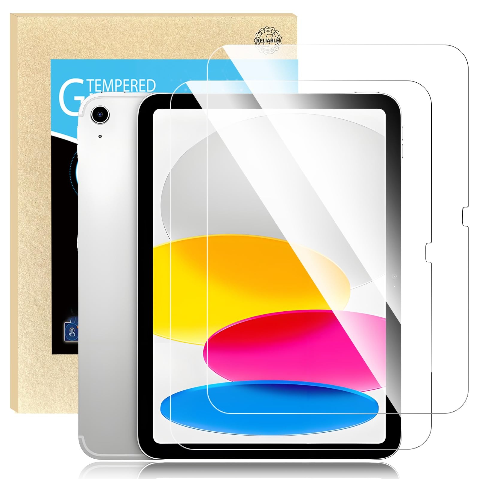 2-Pack Tempered Glass Protector Compatible with iPad 11 (A16) 11" & 10 Gen 10.9"