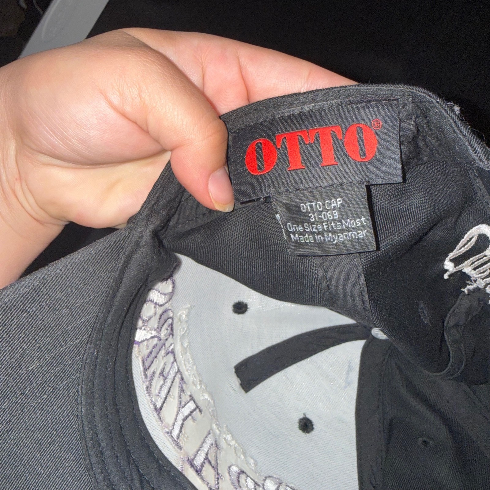 OTTO Black Adjustable Baseball Cap with Los Angeles Prayers,