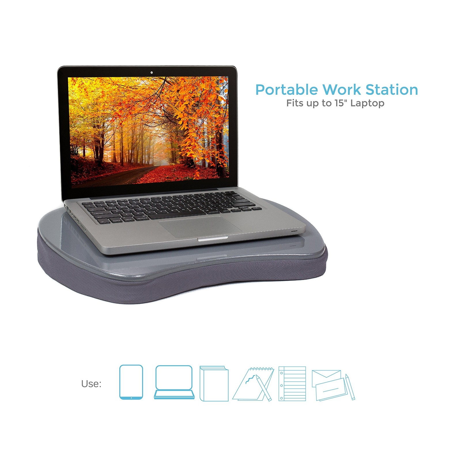 Sofia + Sam Mini Lap Desk with Memory Foam Cushion | Handle | Fits Laptops Up...