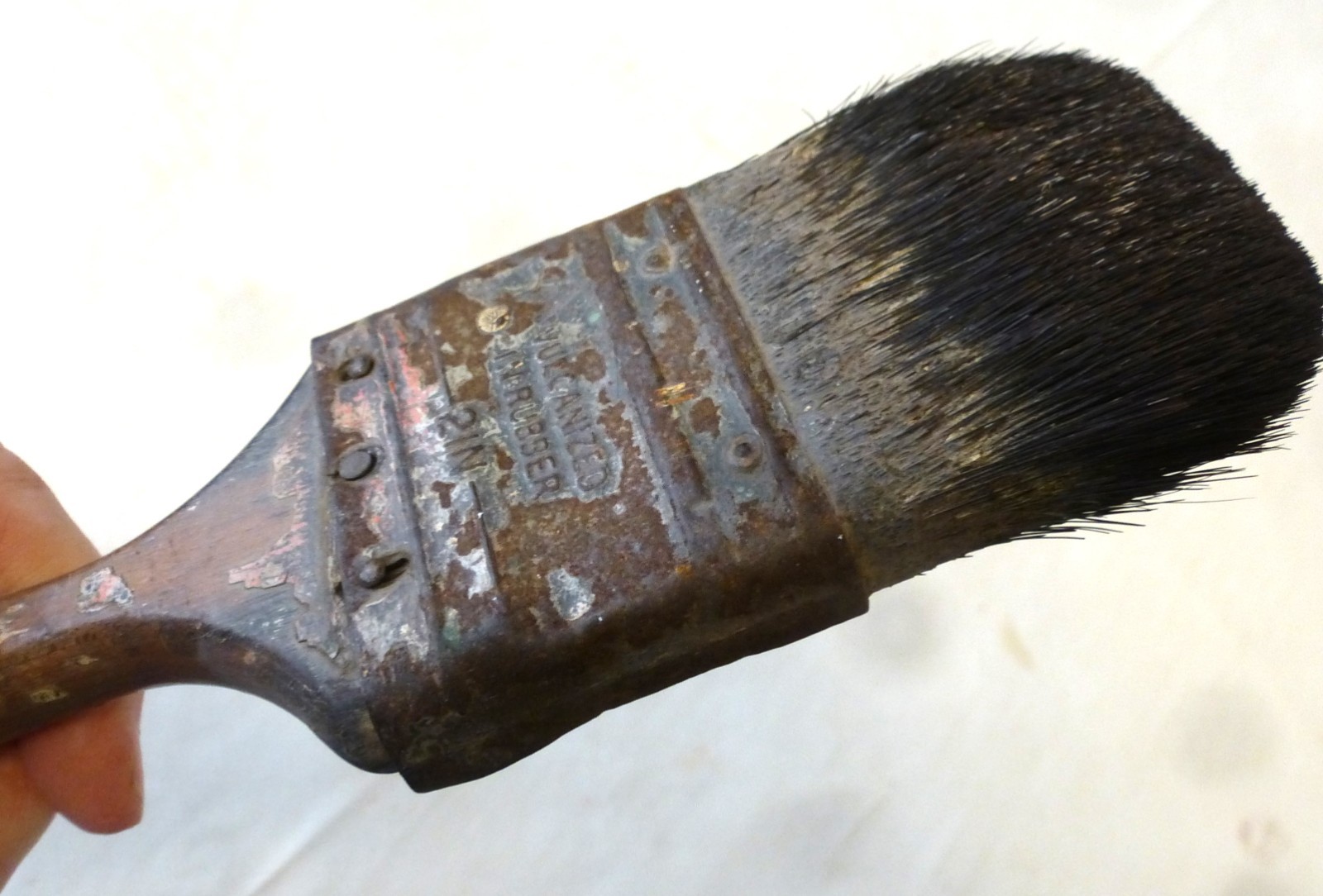 3 Vintage Old Worn Paintbrushes Vulcanized in Rubber