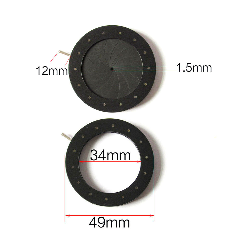 Optics Iris 1.5-34mm Diaphragm Aperture 49mm Outer Diameter for Limiting Light
