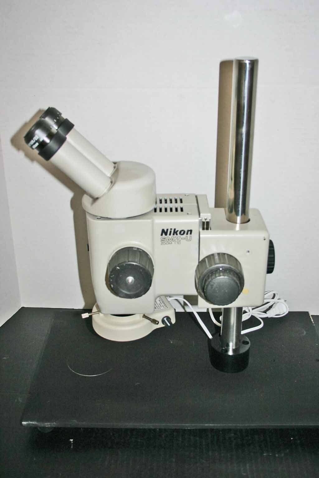 Nice Nikon SMZ-U Stereozoom Microscope Pole Stand Ring Light 7-75X