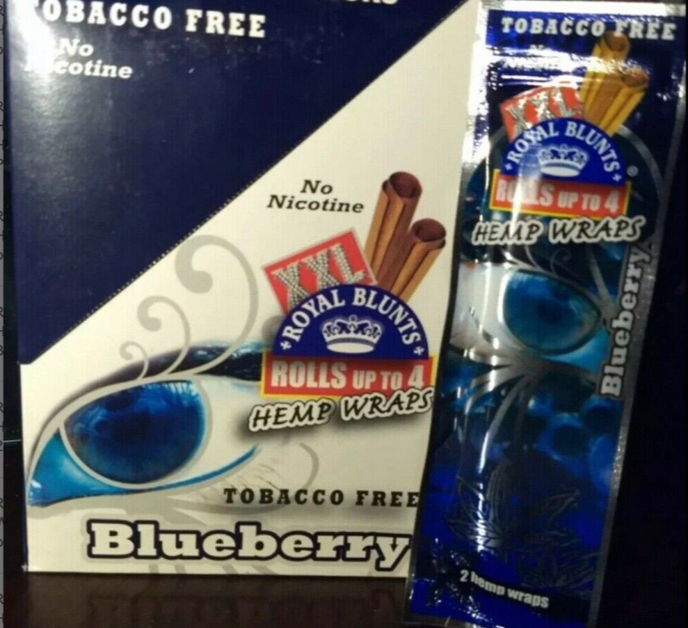 Royal extra wide Herbal Papers/Wraps Blueberry 6/2ct Packs