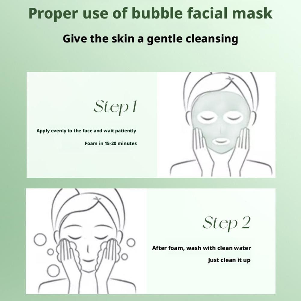 12pcs Bubble Face Sheet Masque Centella Bubble Mask (green)- Oil Control J5O6