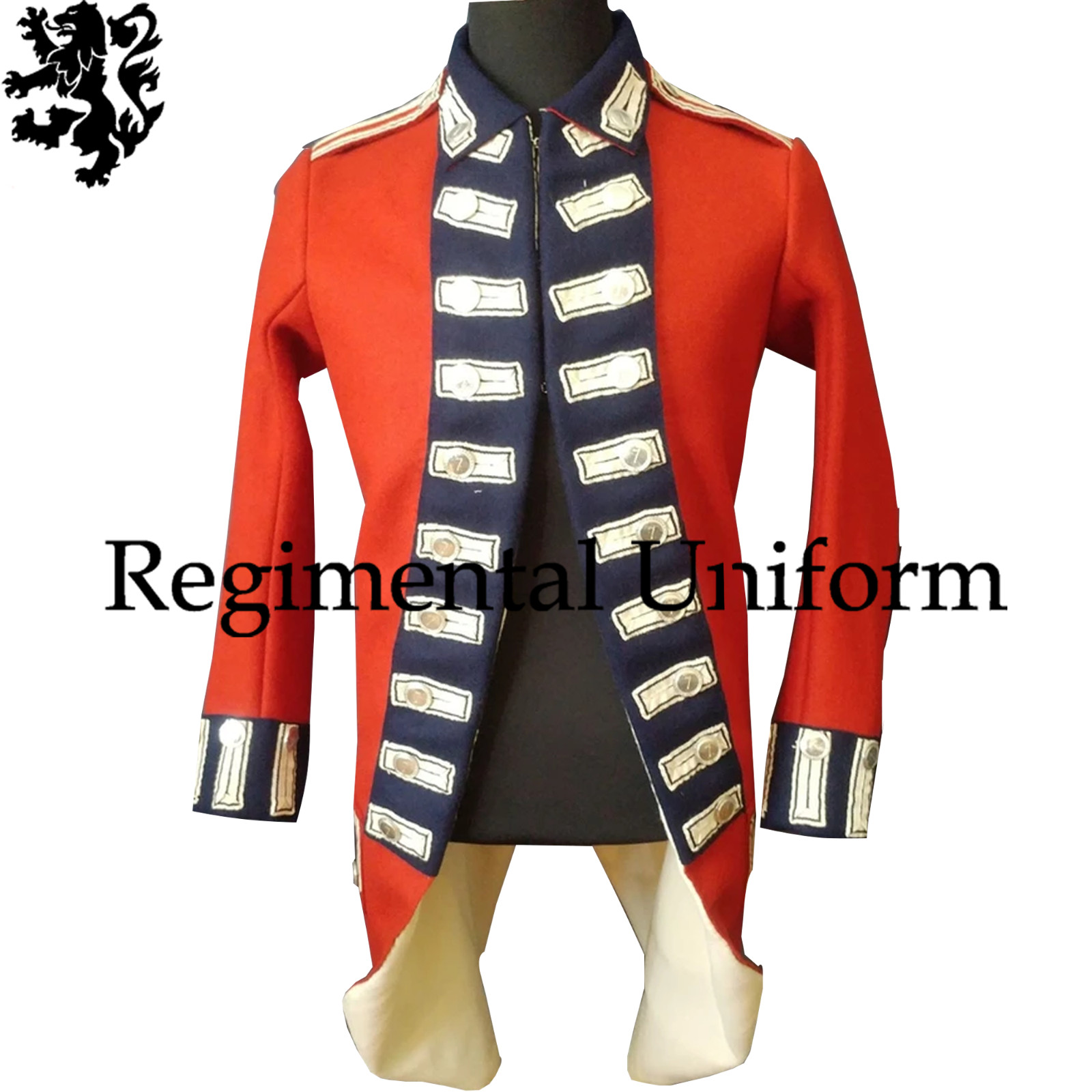 American Revolution War Regimental Soldier War Uniform Red Wool Jacket Fast Ship