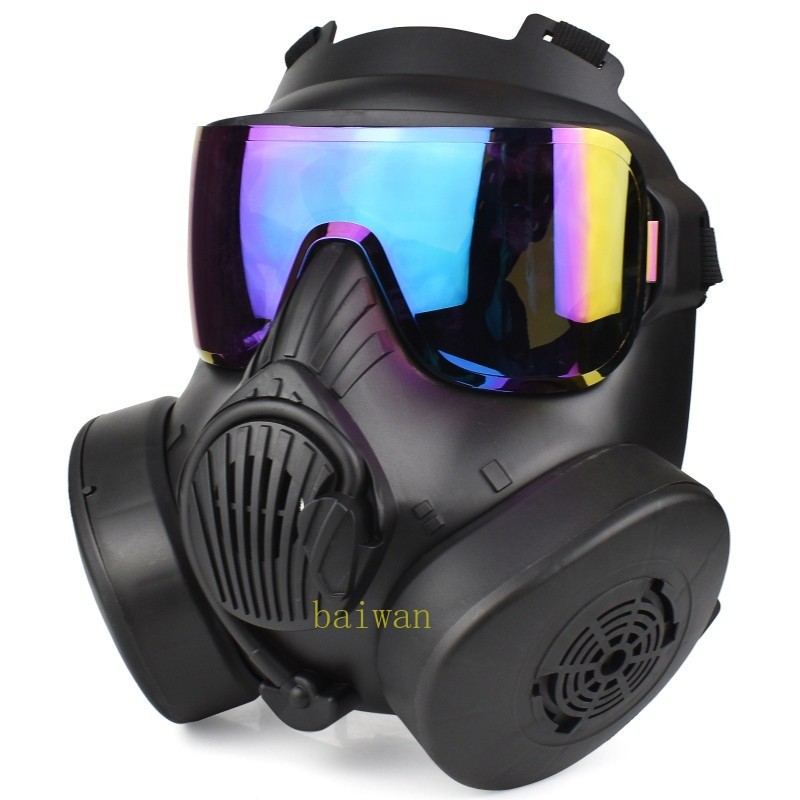 M50 Double Fan Gas Mask CS Tactical Protective Full Face Mask Cosplay Props