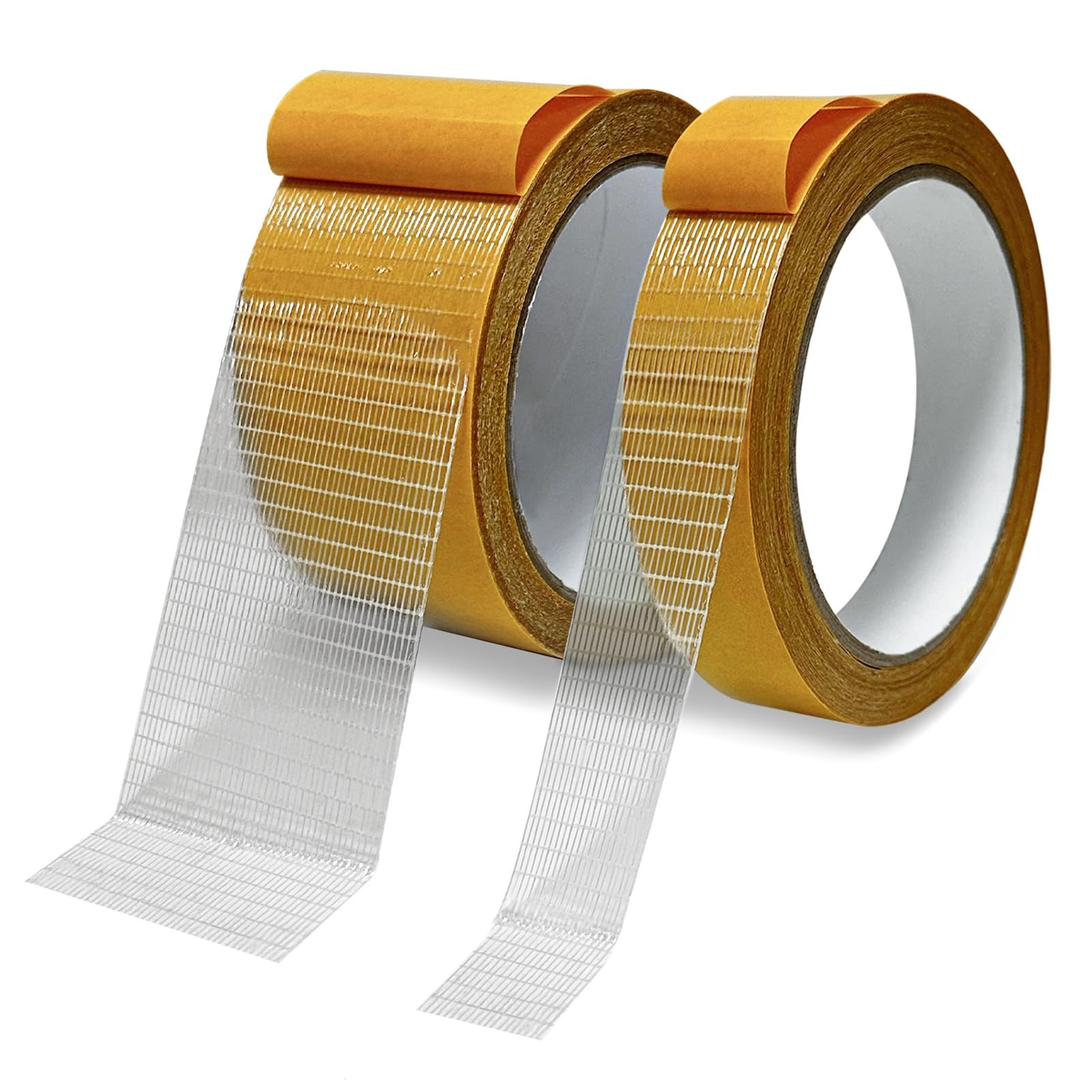 Birllaid Double Sided Fabric Tape 2inchx33FT(10m) 1inchx33FT(10m), Clear