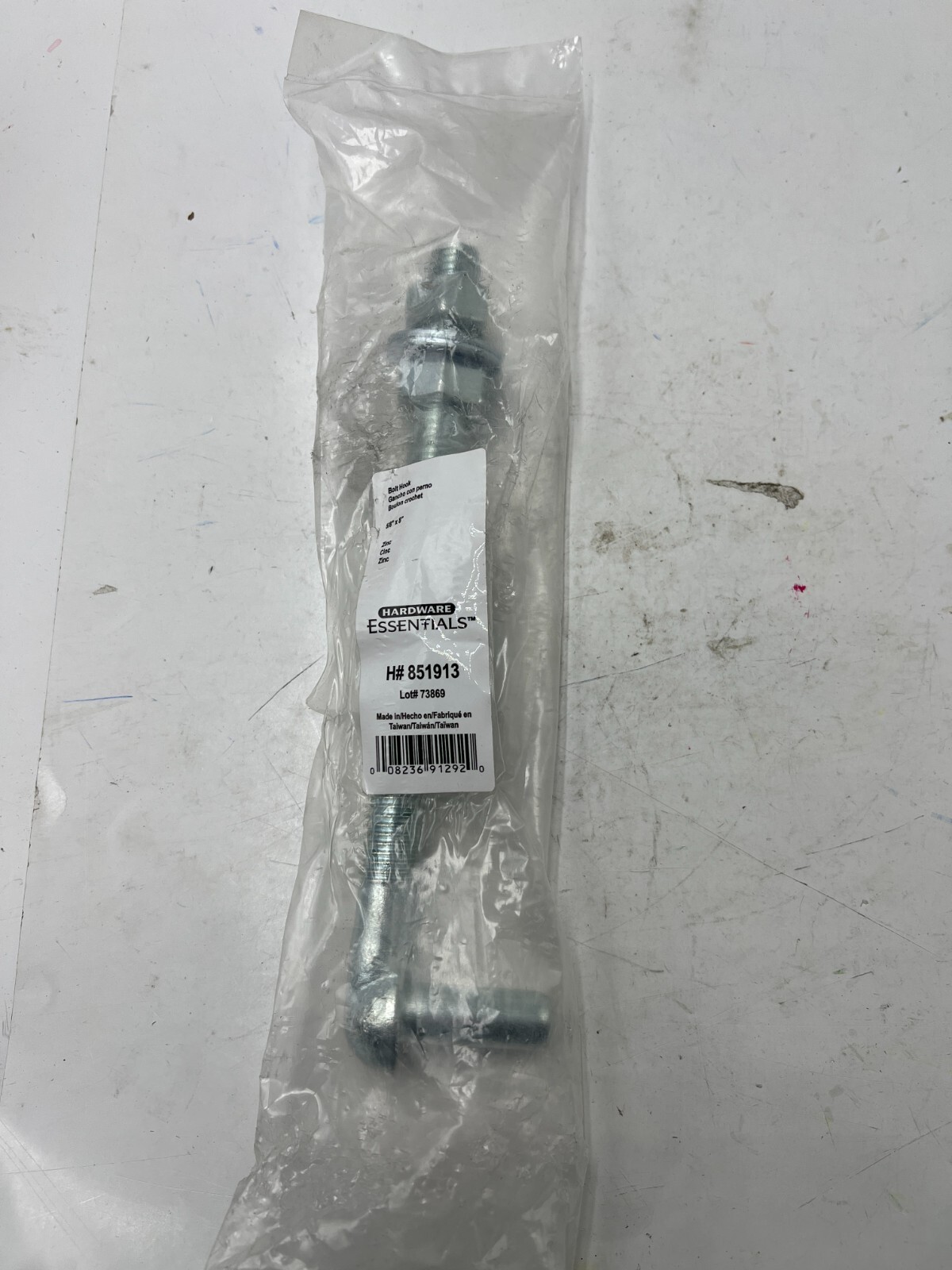 Hardware Essentials Zinc Plated Bolt Hook 5/8"x 8"  851913