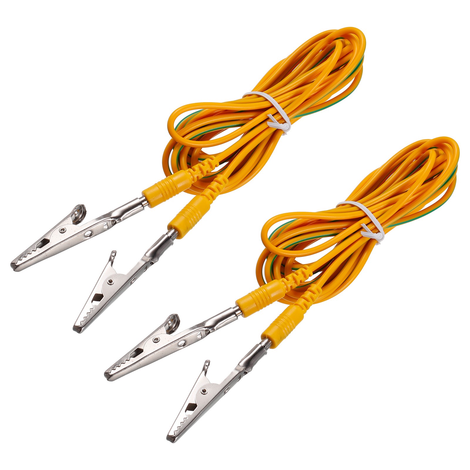 2PCS ESD Grounding Cable Cord with Alligator Clip 3.0m Yellow Anti-Static