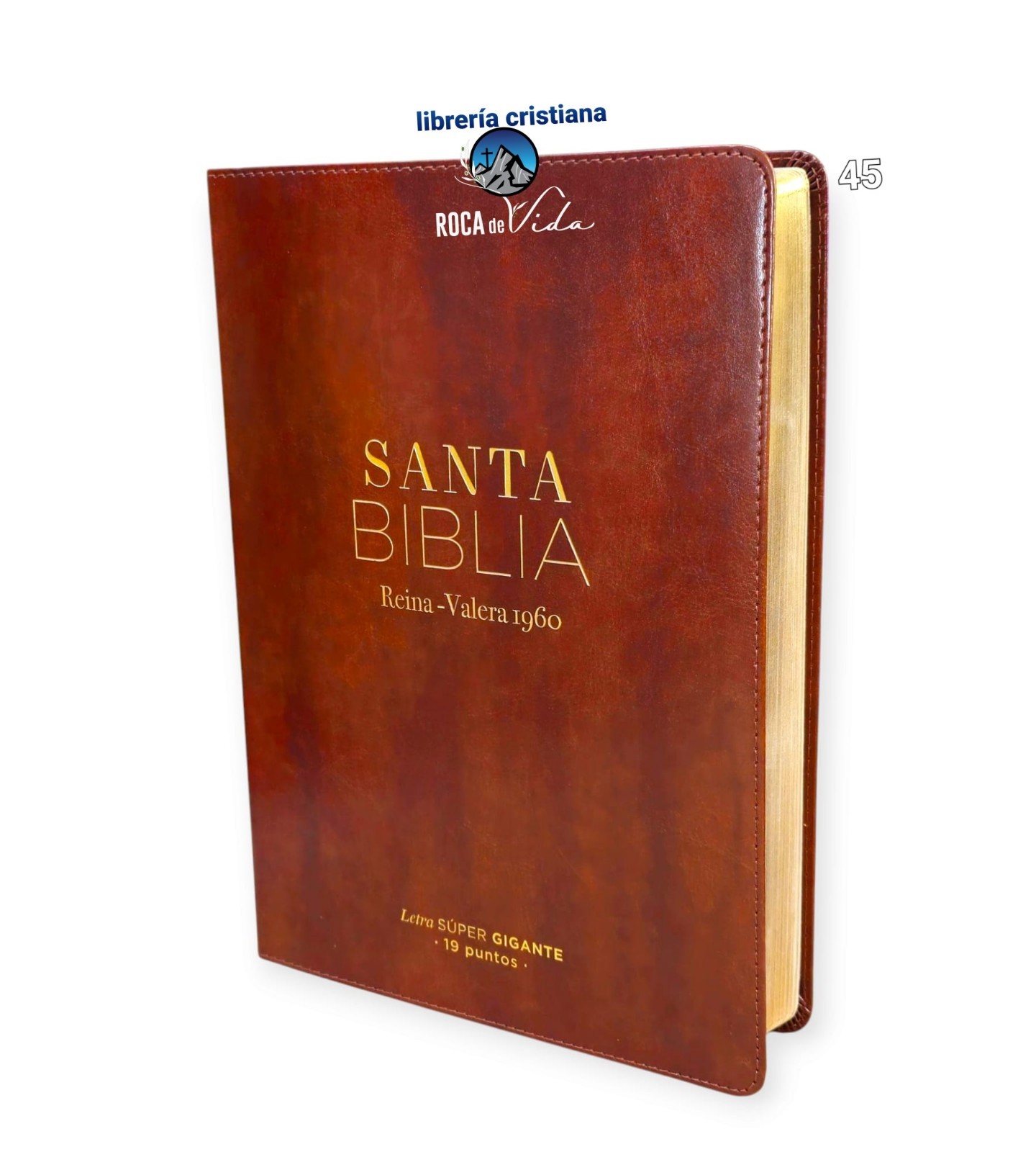 Biblia Letra Super Gigante 19 Puntos RVR.1960 Cafe/ Clásica Símil Piel