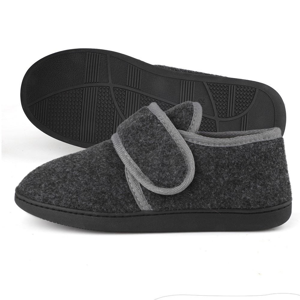 Mens Winter Warm Cozy Slippers Diabetic Edema Swollen Indoor Outdoor House Shoes