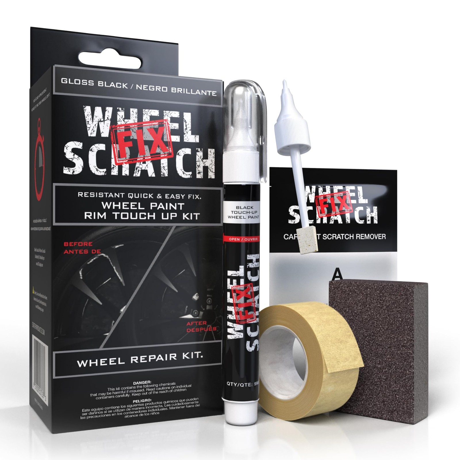 Wheel Scratch Fix® Gloss Black Touch 1 Count (Pack of 1), - - Kit