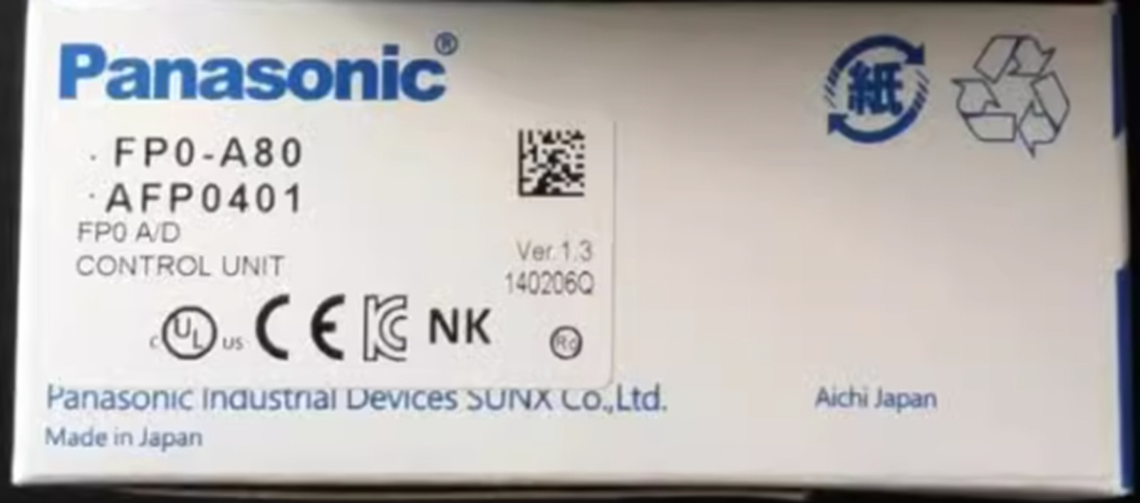 PANASONIC FP0-A80 AFP0401 Programmable Controller Analog Input AD Converter Unit