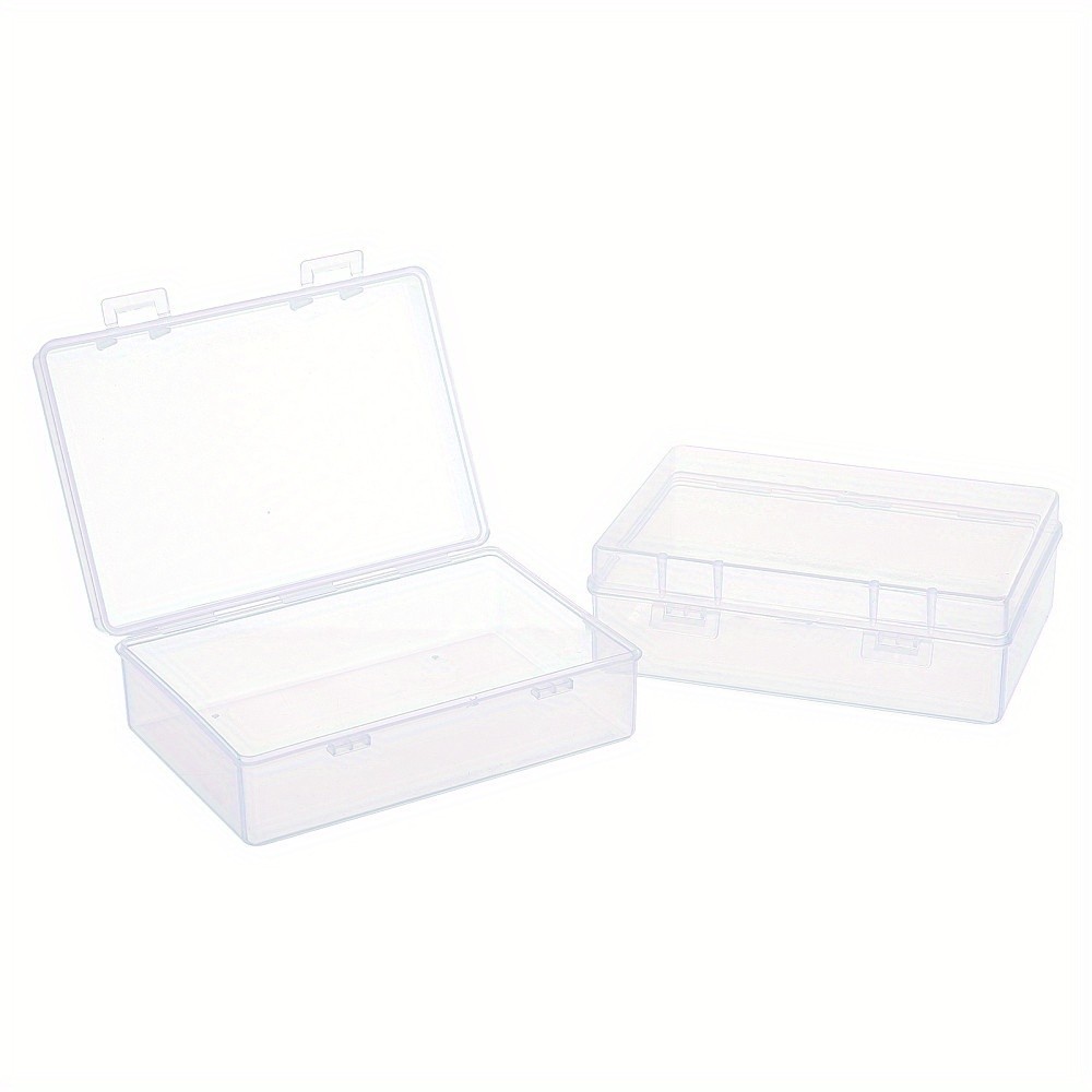 6pcs About 6pcs Clear Rectangle 4.96" Long Transparent Plastic Bead Containers