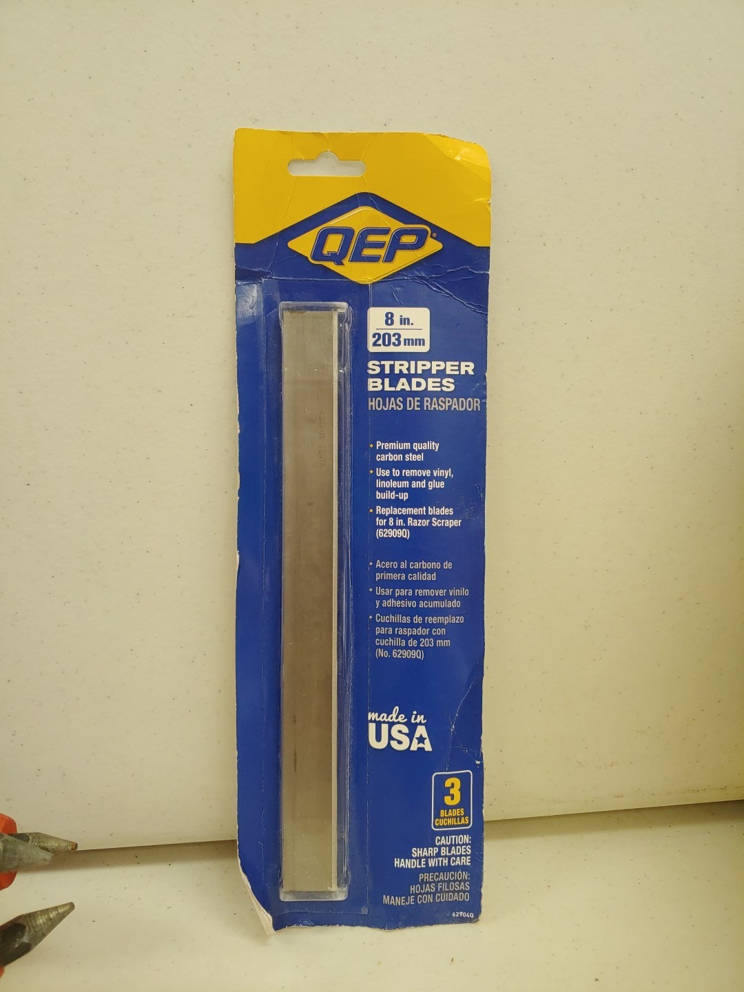 (Pack of 3) QEP 62904Q 8" Carbon Steel Stripper Blades for Floor Scraper RT