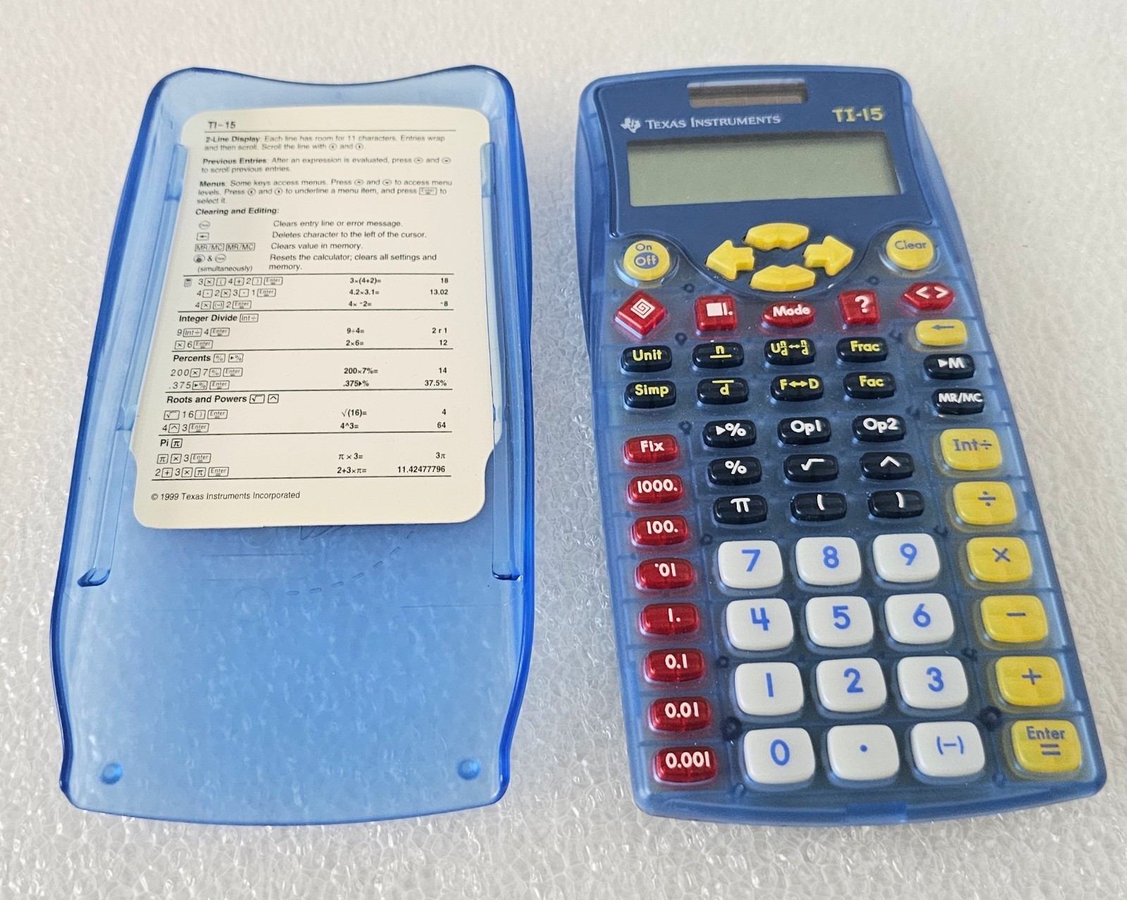 Texas Instruments TI-15 Explorer Elementary Calculator with Cover Tested