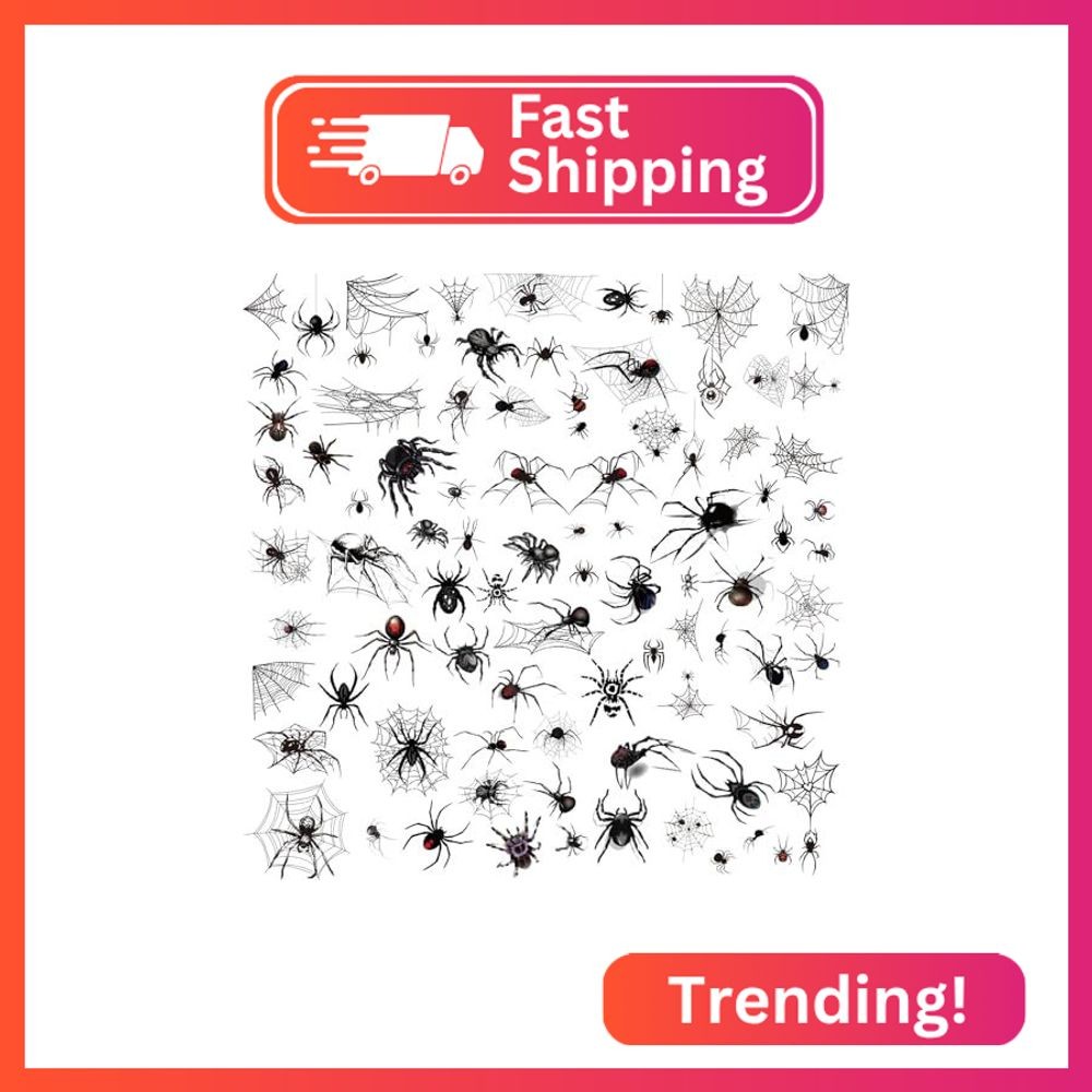 XZENTIRA, 178 PCS Halloween Spider Web Face Temporary Tattoos Makeup Kit, Half A