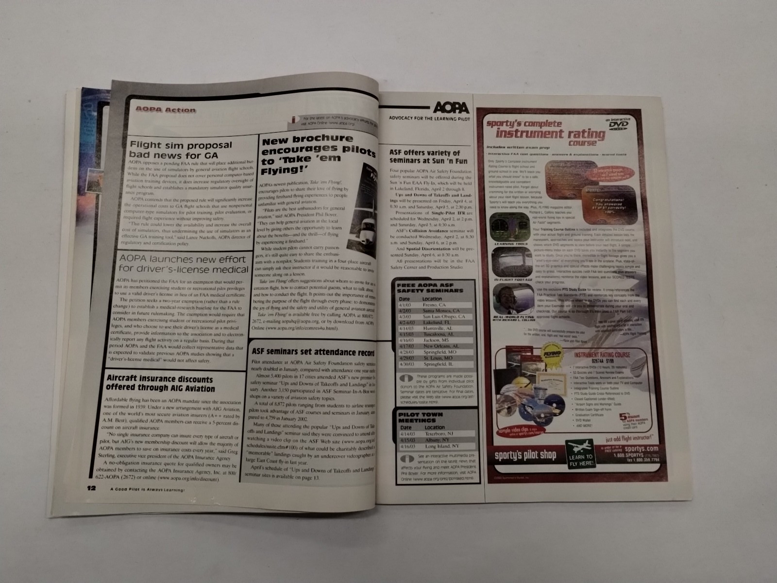 AOPA Flight Training Magazine April 2003/Volume 15/Number 4-Original