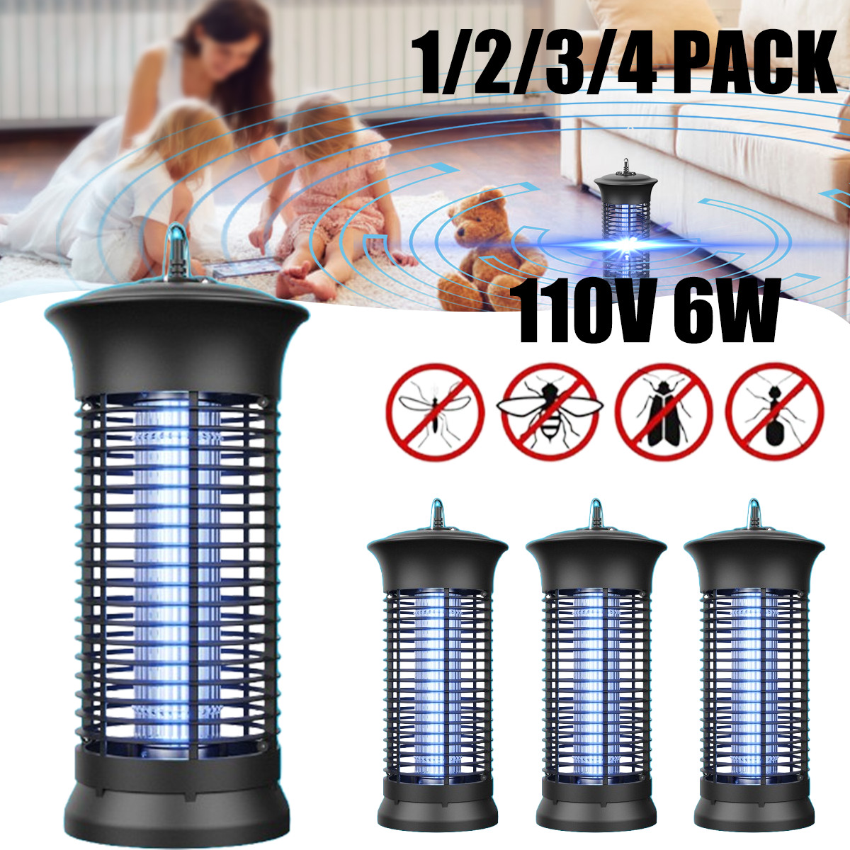 Electric Fly Bug Zapper Mosquito Insect Killer LED Light Trap Pest Control Lamp
