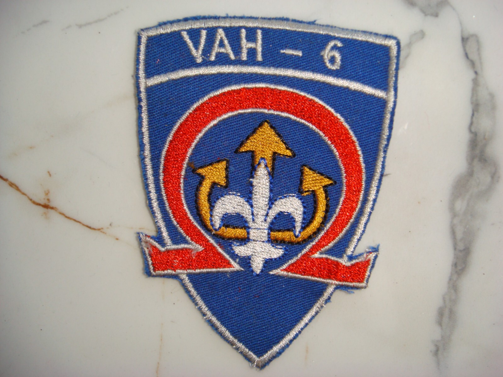 US NAVY HEAVY ATTACK SQ VAH-6 TRIDENT & OMEGA SYMBOLS, VIETNAM WAR PATCH