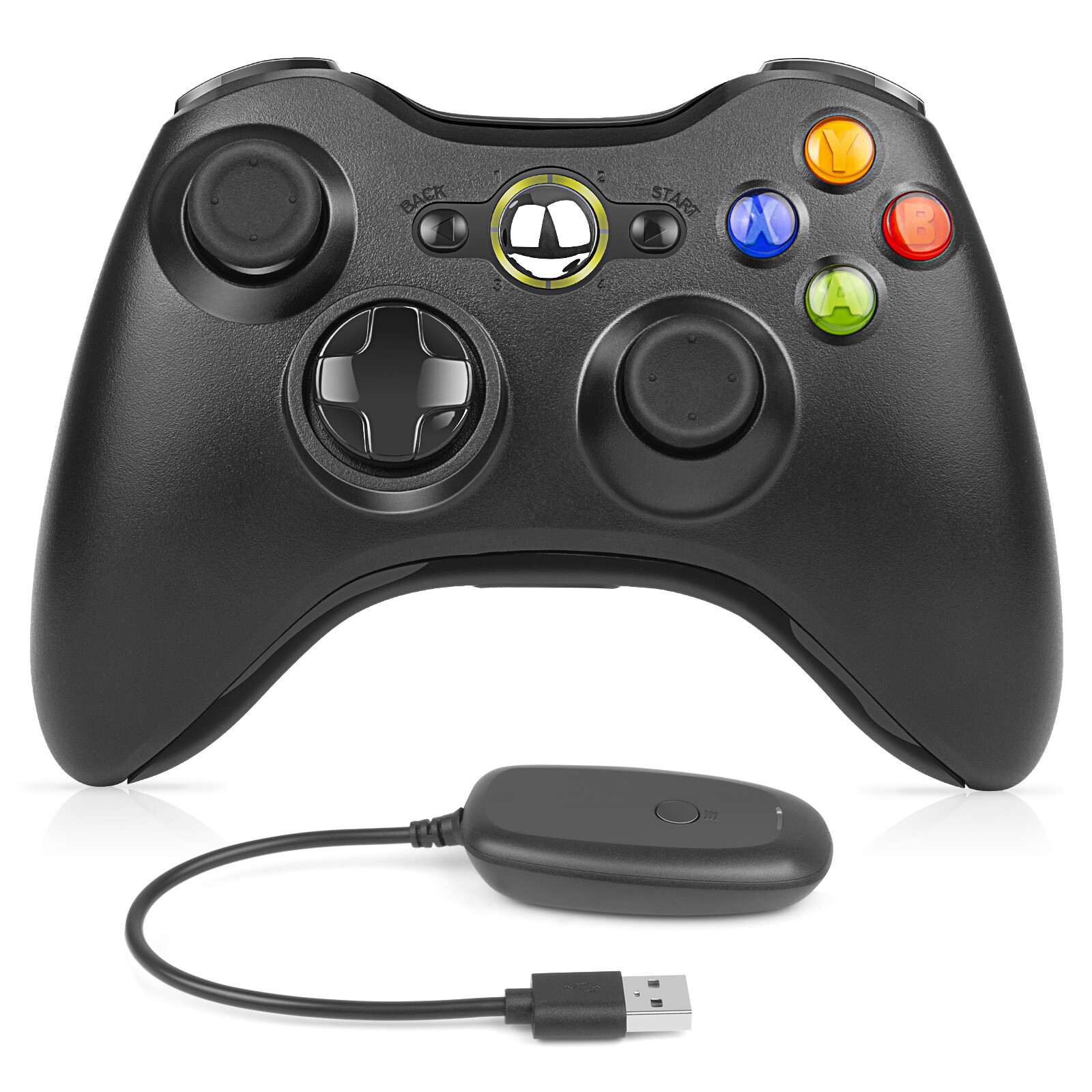 Wireless Controller For Microsoft Xbox 360/360 Slim PC Windows 11/10/8/7 Battery