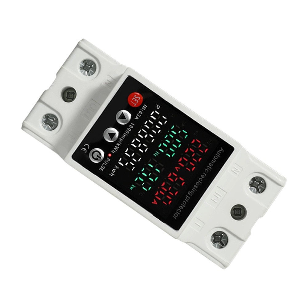 Electric Meter Voltage Protector AC 80V-300V 63A Automatic Disconnect Recovery