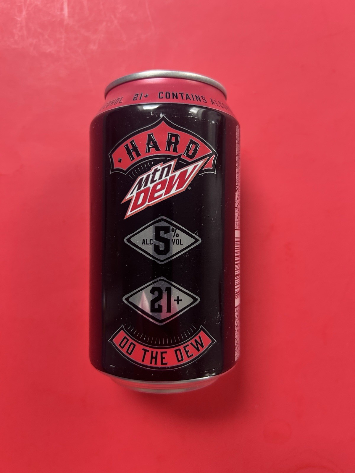 Mountain Dew HARD Black Cherry Zero Sugar Empty Bottom Opened 12oz Can