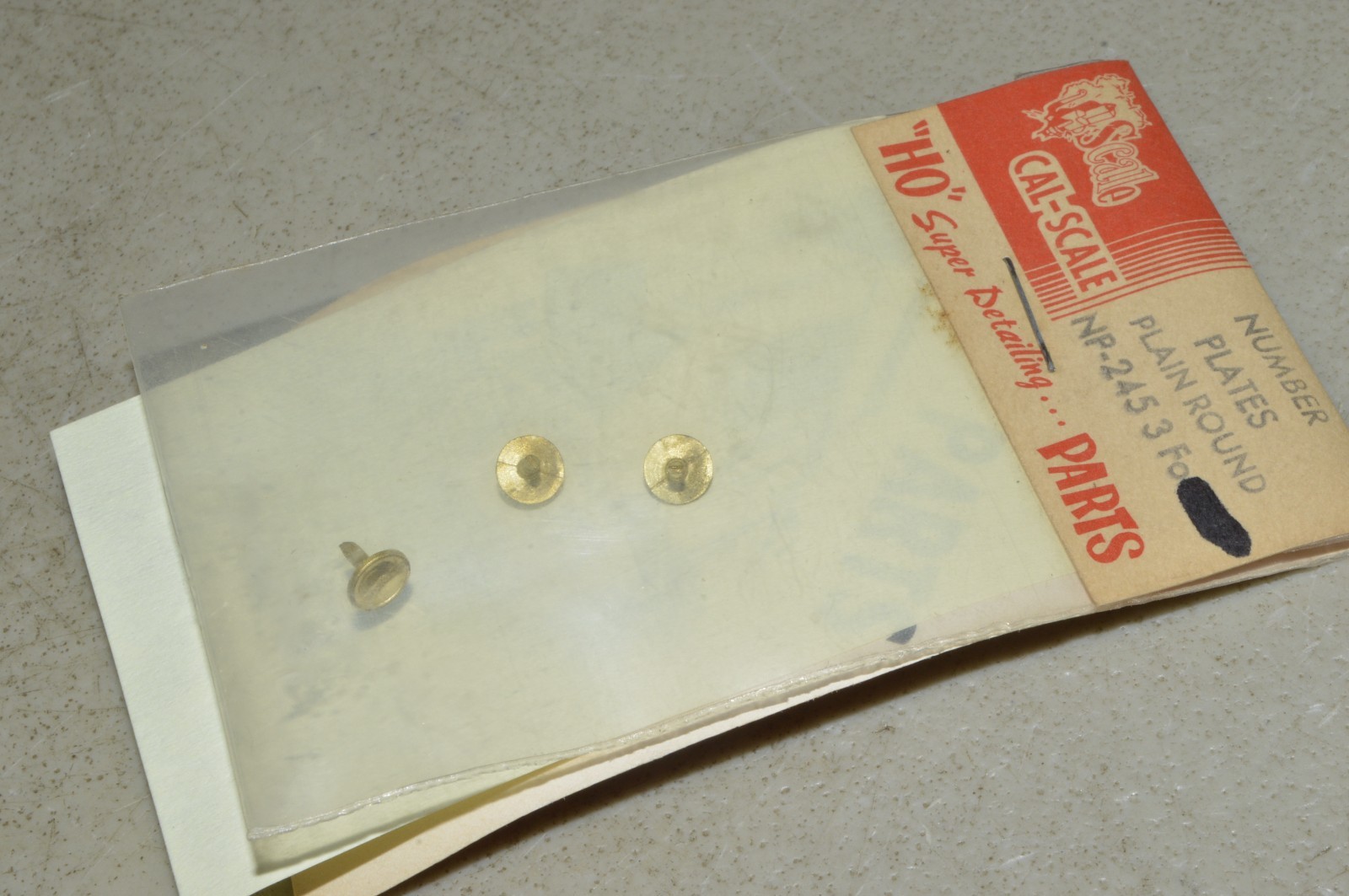 HO steam locomotive PARTS brass Cal-Scale NP-245 number plates (3) ROUND