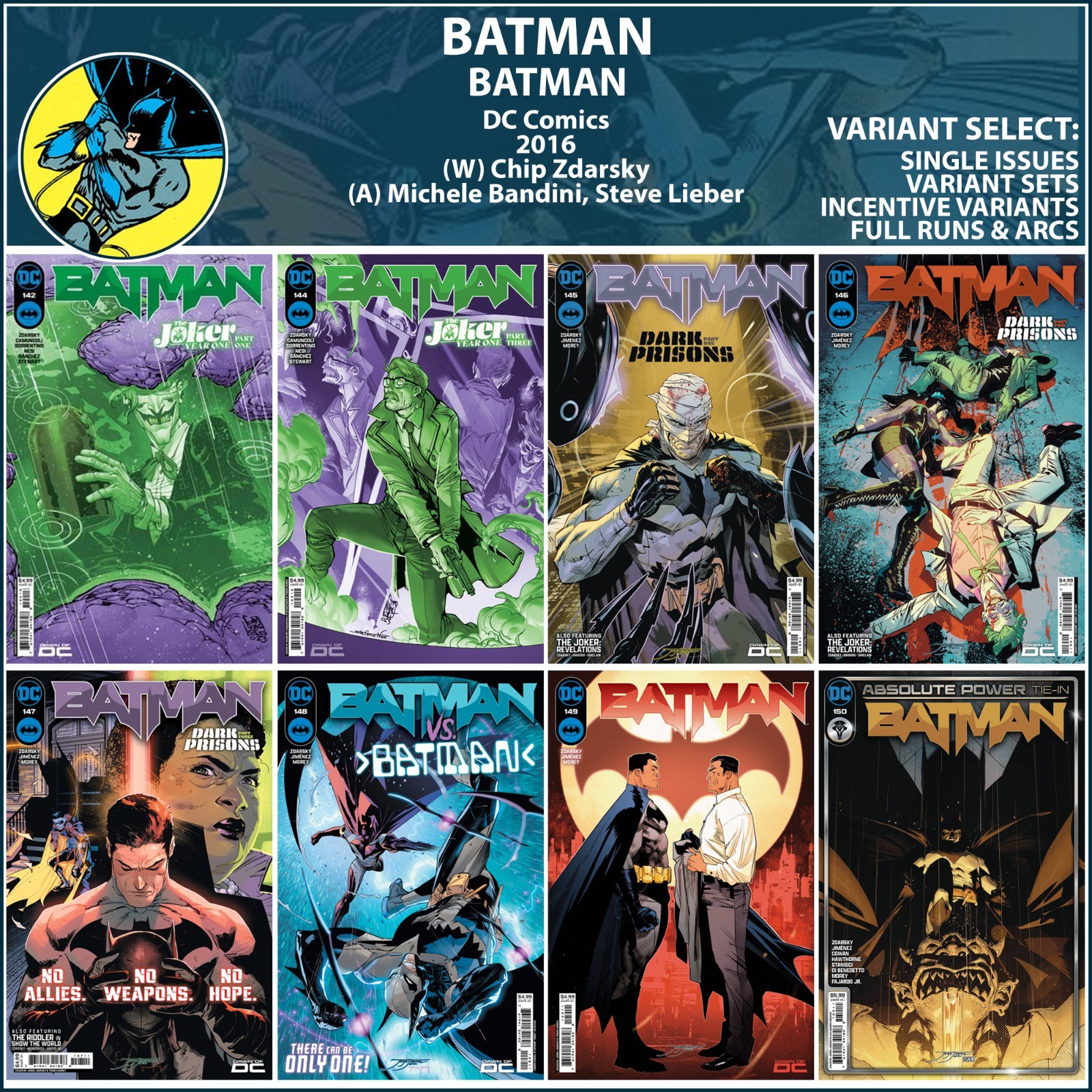 Batman (2016) #142 143 144 145 146 147 148 149 150 DC Comics COVER SELECT