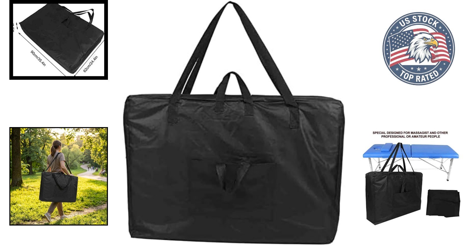 Universal Massage Bed Carrying Bag - Durable Canvas, Space-Saving Design