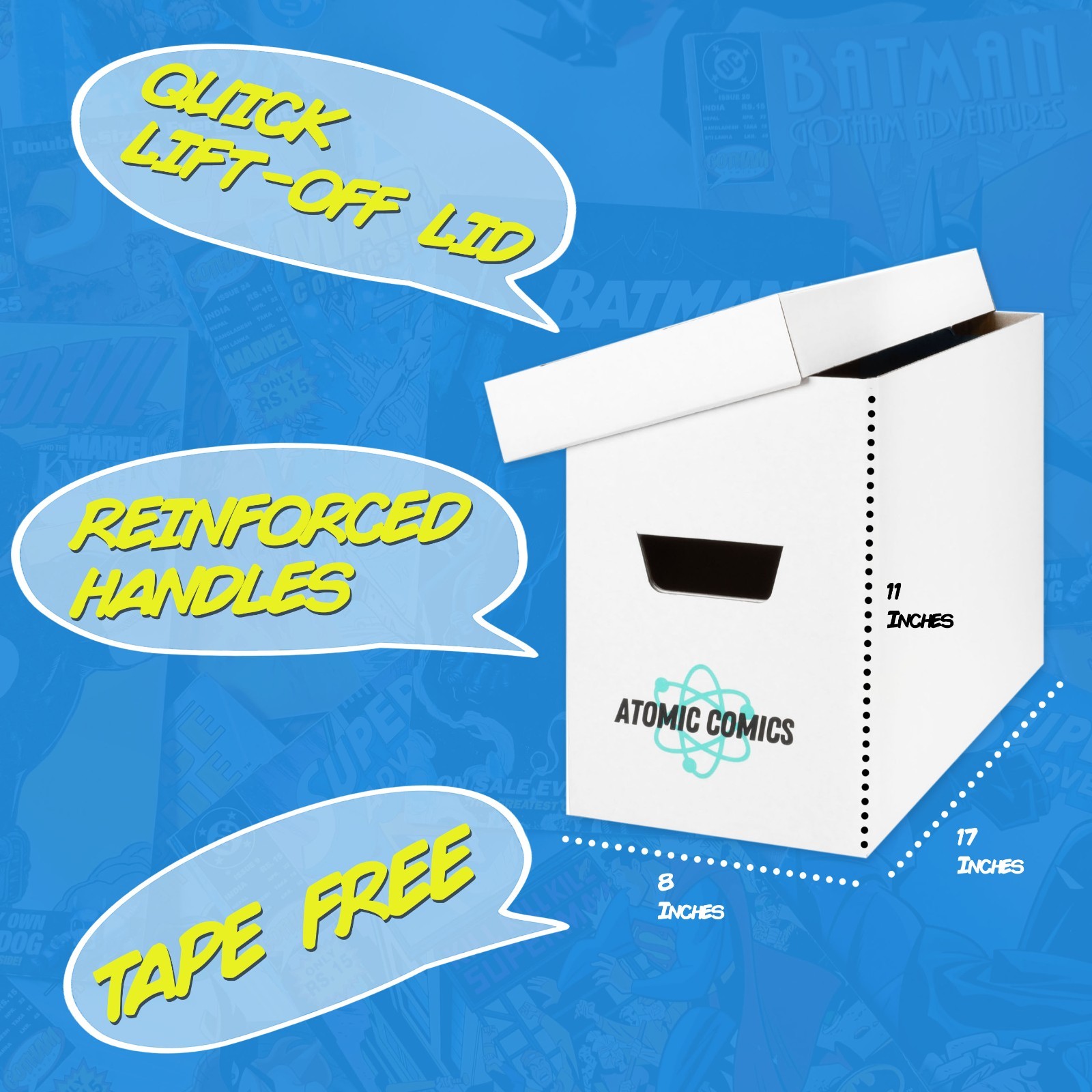 2/5/10/30x Comic Books Storage Boxes Holds 150-175 Stackable Durable Archive
