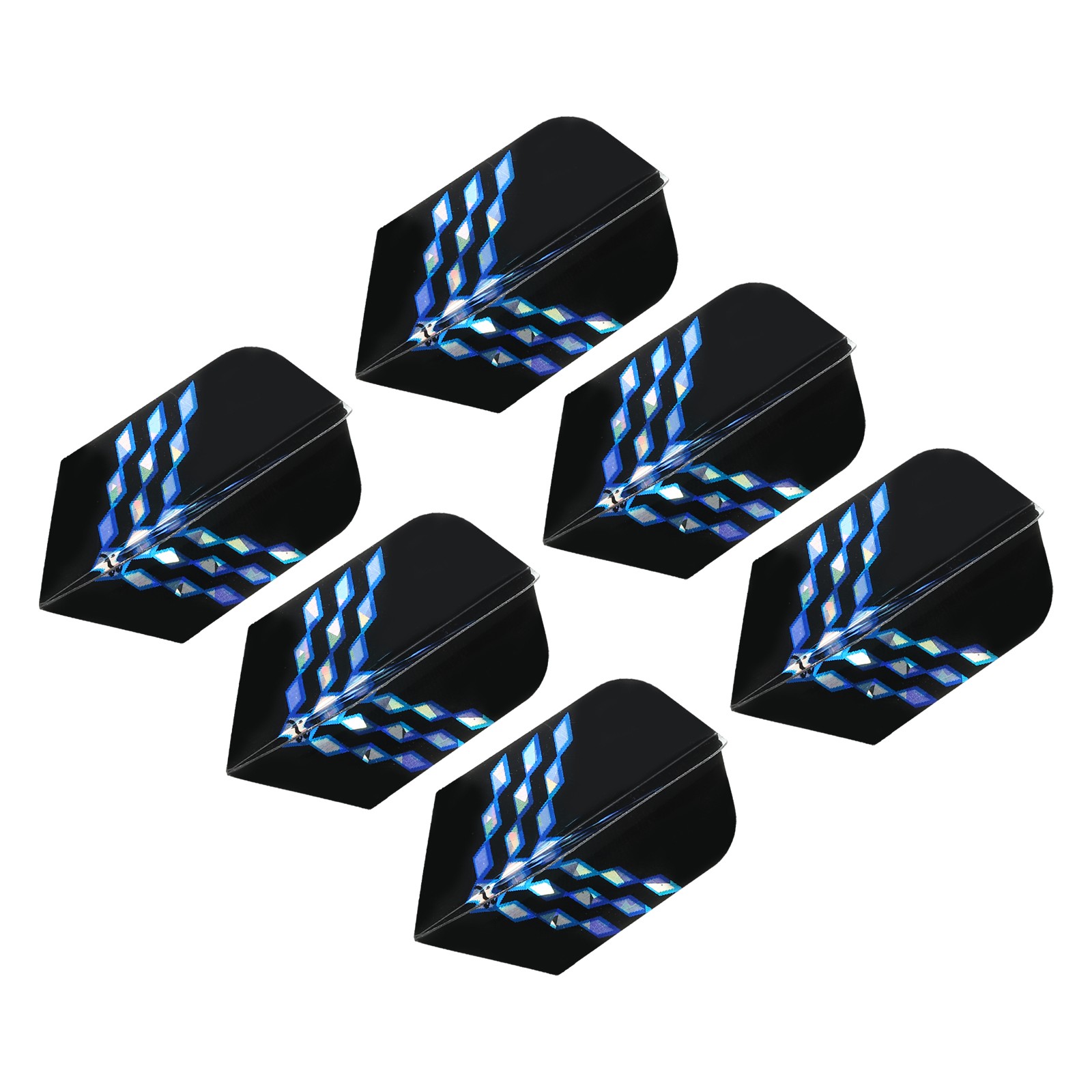 Slim Dart Flights, 6 Pack PET Dart Accessories, Black Blue