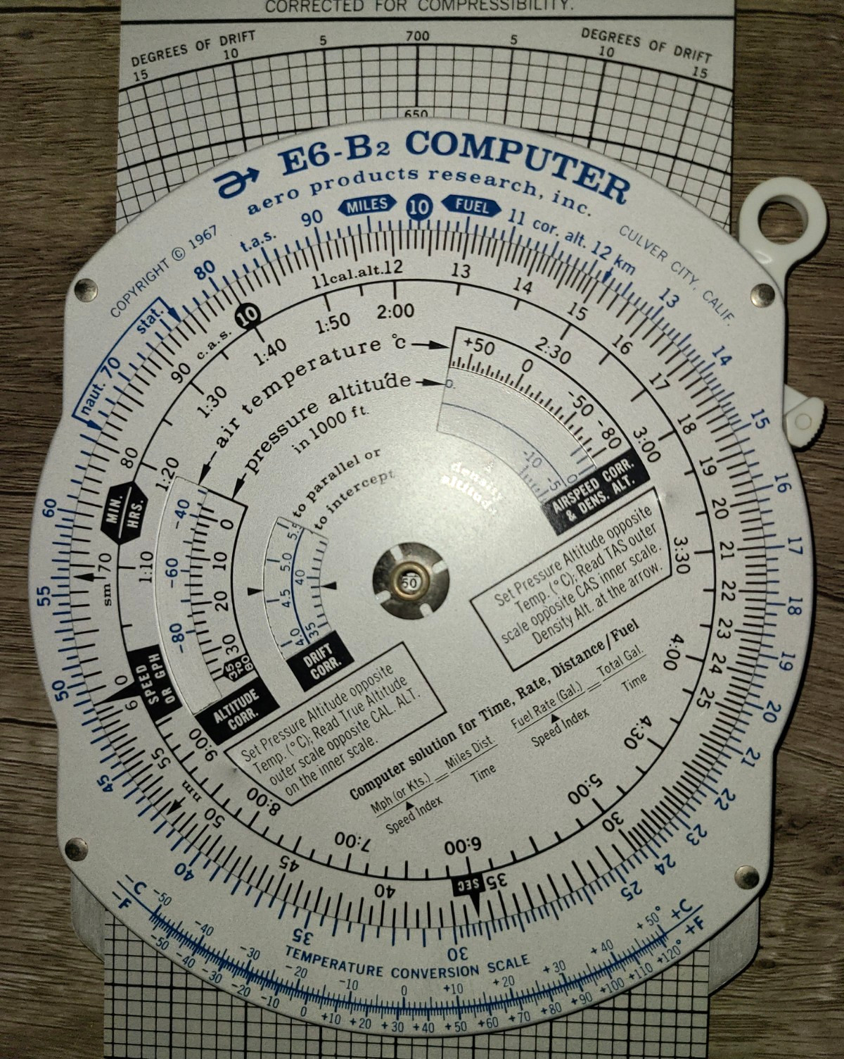 Vtg Aero Products Research # E6-B Flight Computer w instruction manual & case