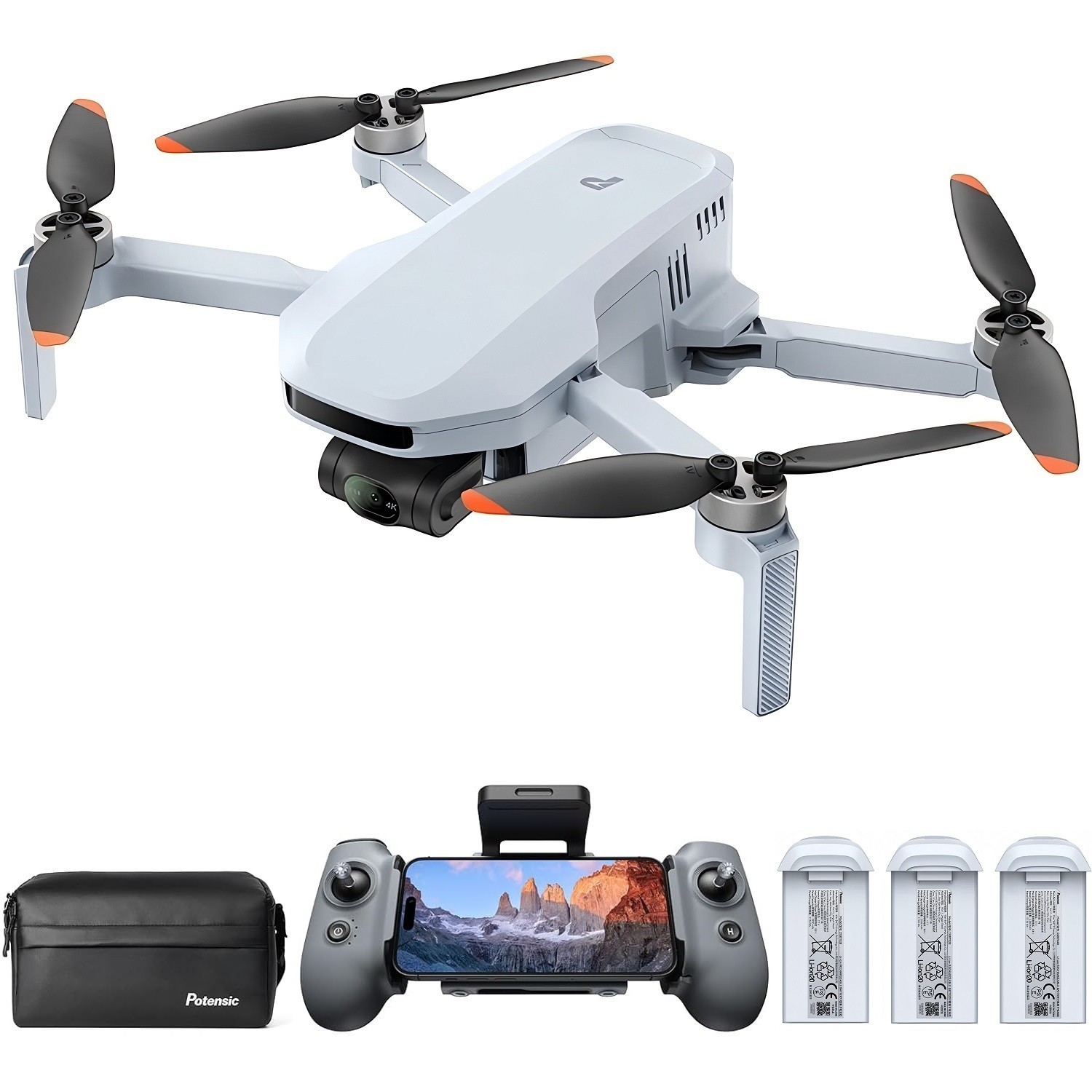 Used Potensic ATOM 2 Drone Fly More Combo 4K Camera 3-Axis Gimbal GPS Quadcopter