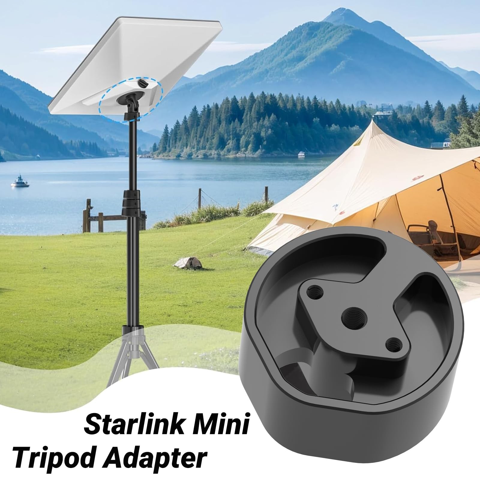 SOTOFY New Version Starlink Mini Tripod Adapter 1/4" & 3/8" Threads, Black