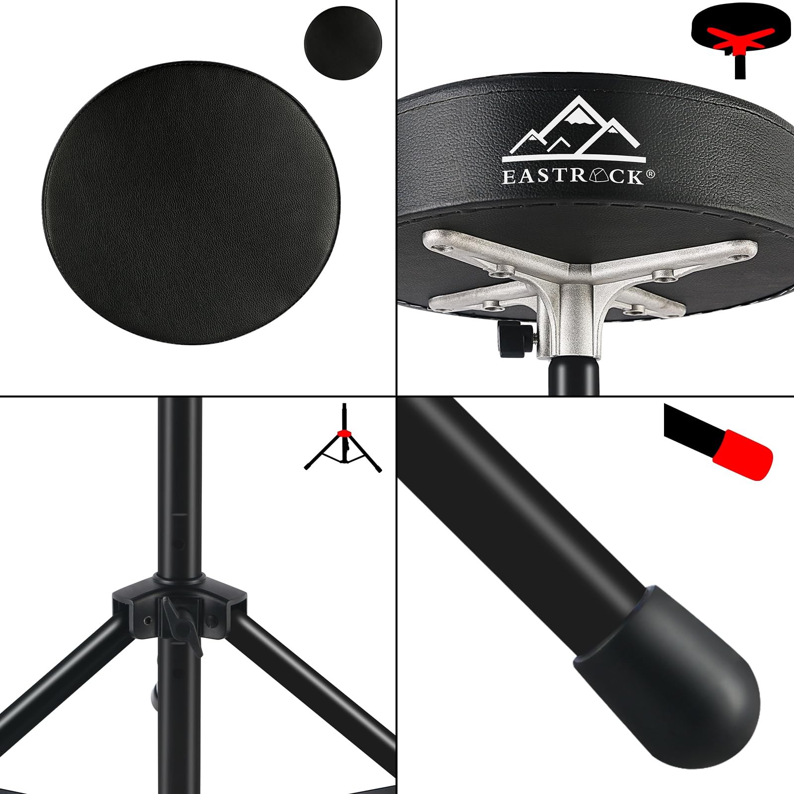 Drum Throne Adjustable Padded Drum Stool Folding Seat Black